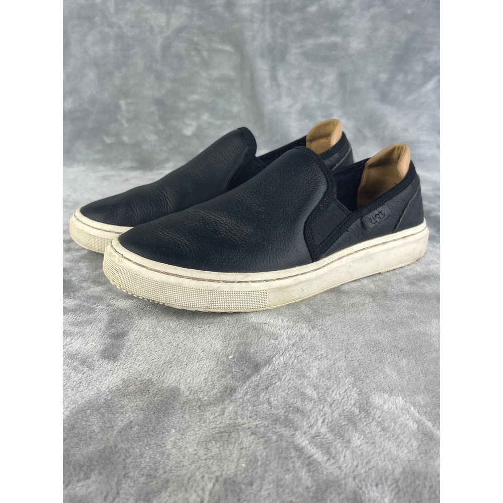 UGG Jass Slip On Sneaker Womens 8 Black Leather Excellent 1130779 Platform Shoe